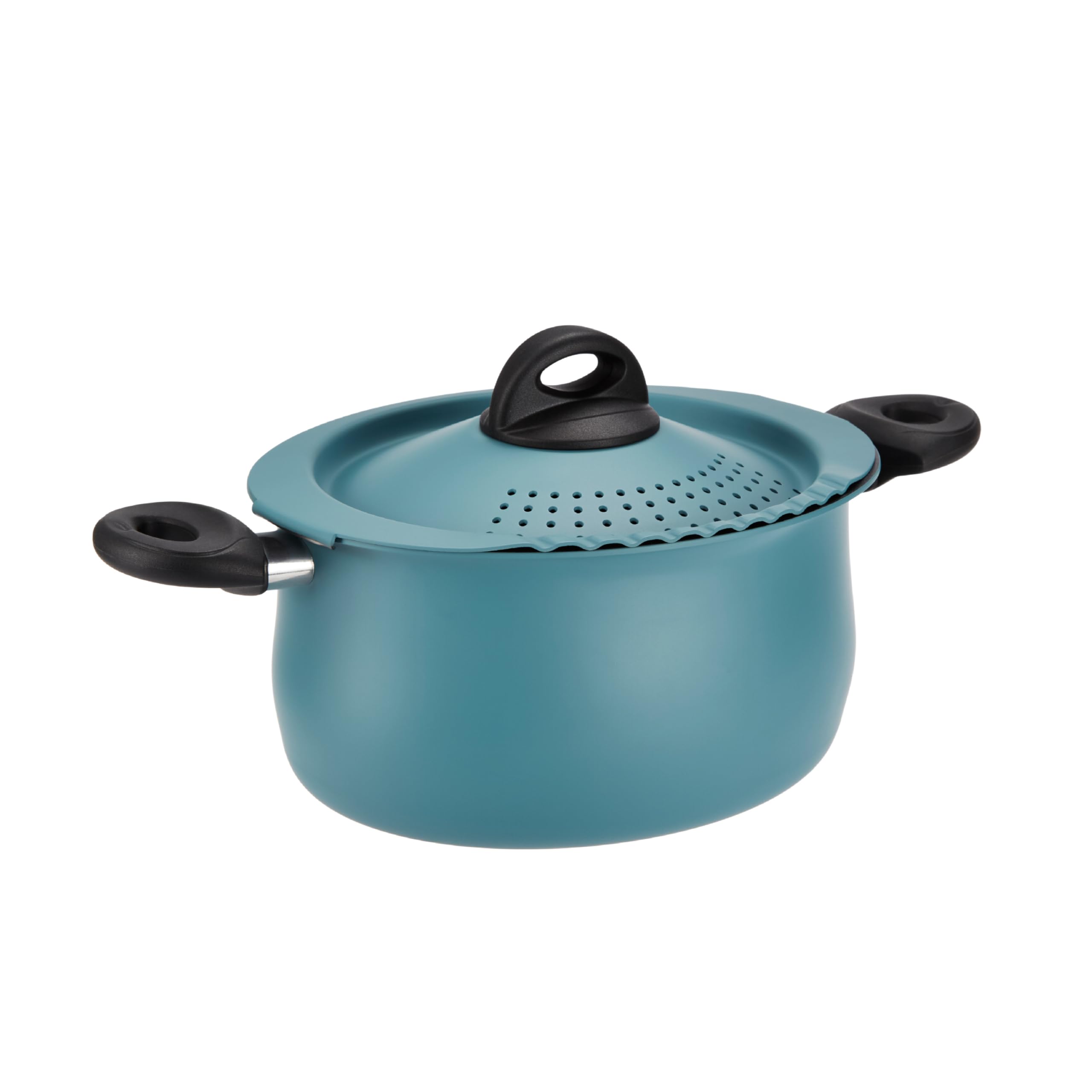 Bialetti Taste of Italy Nonstick Pasta Pot with Strainer Lid, 5.5-Quart, Teal