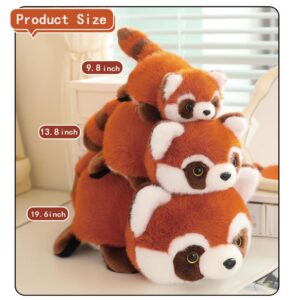 KOJAGARRI 2 in 1 Red Panda Plush Doll, 9.8inch Panda and Red Panda Combined with Dolls,Soft Cuddle Doll, Soft Pillow for Boys and Girls Birthday