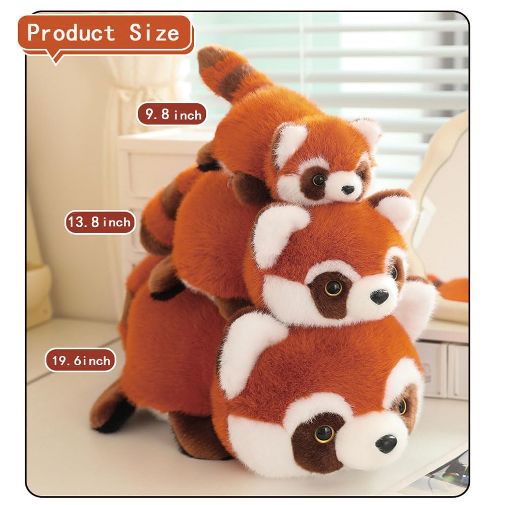 KOJAGARRI 2 in 1 Red Panda Plush Doll, 9.8inch Panda and Red Panda Combined with Dolls,Soft Cuddle Doll, Soft Pillow for Boys and Girls Birthday