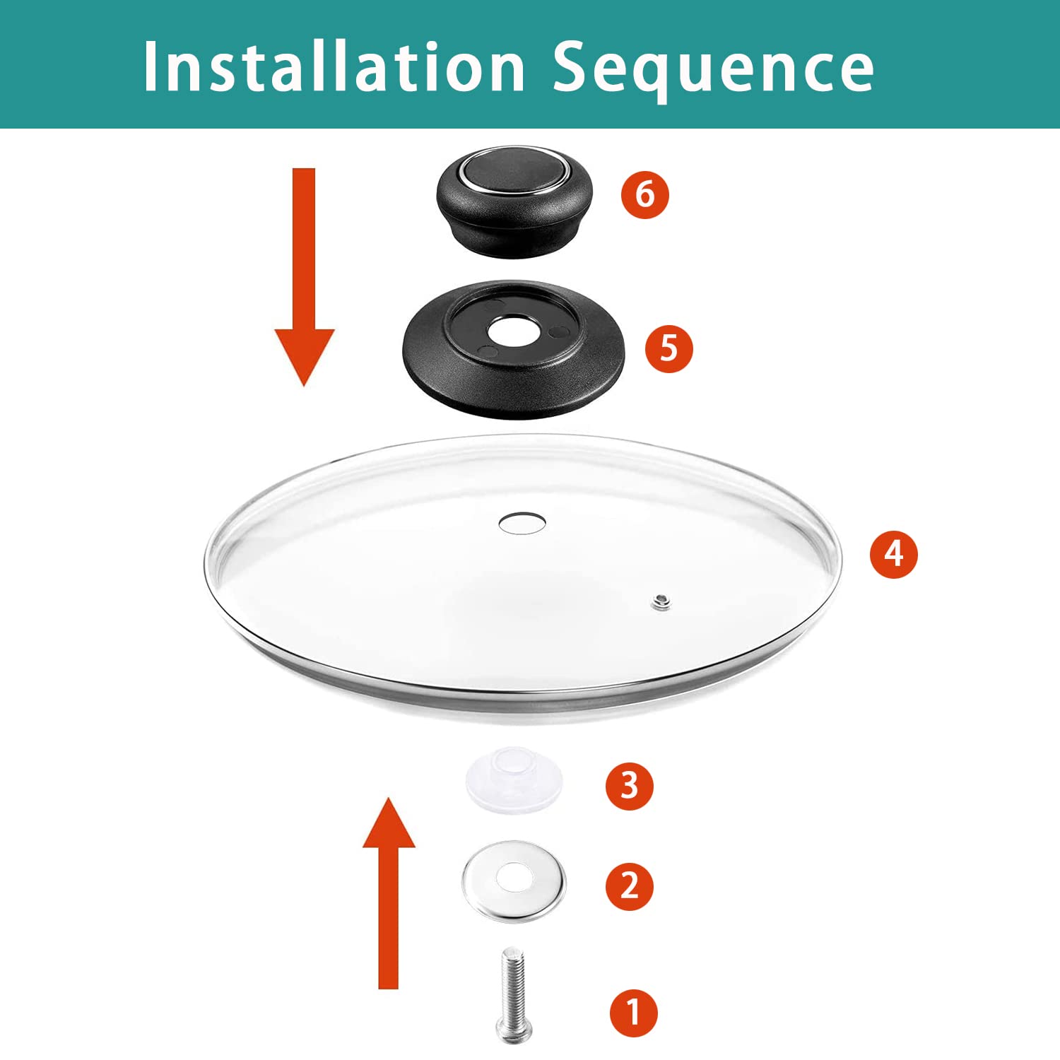 11 Inch Glass Lid for Frying Pan, Fry Pan Lid, Skillet Lid, Pan Lid with Handle,- Fully Assembled Tempered Replacement Cover, 11"/28cm