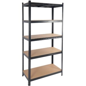 albomi 5 tier adjustable storage shelving unit, 35.4" w x 17.7" d x 71" h large storage utility rack, heavy duty metal garage storage shelves for warehouse basement kitchen, black