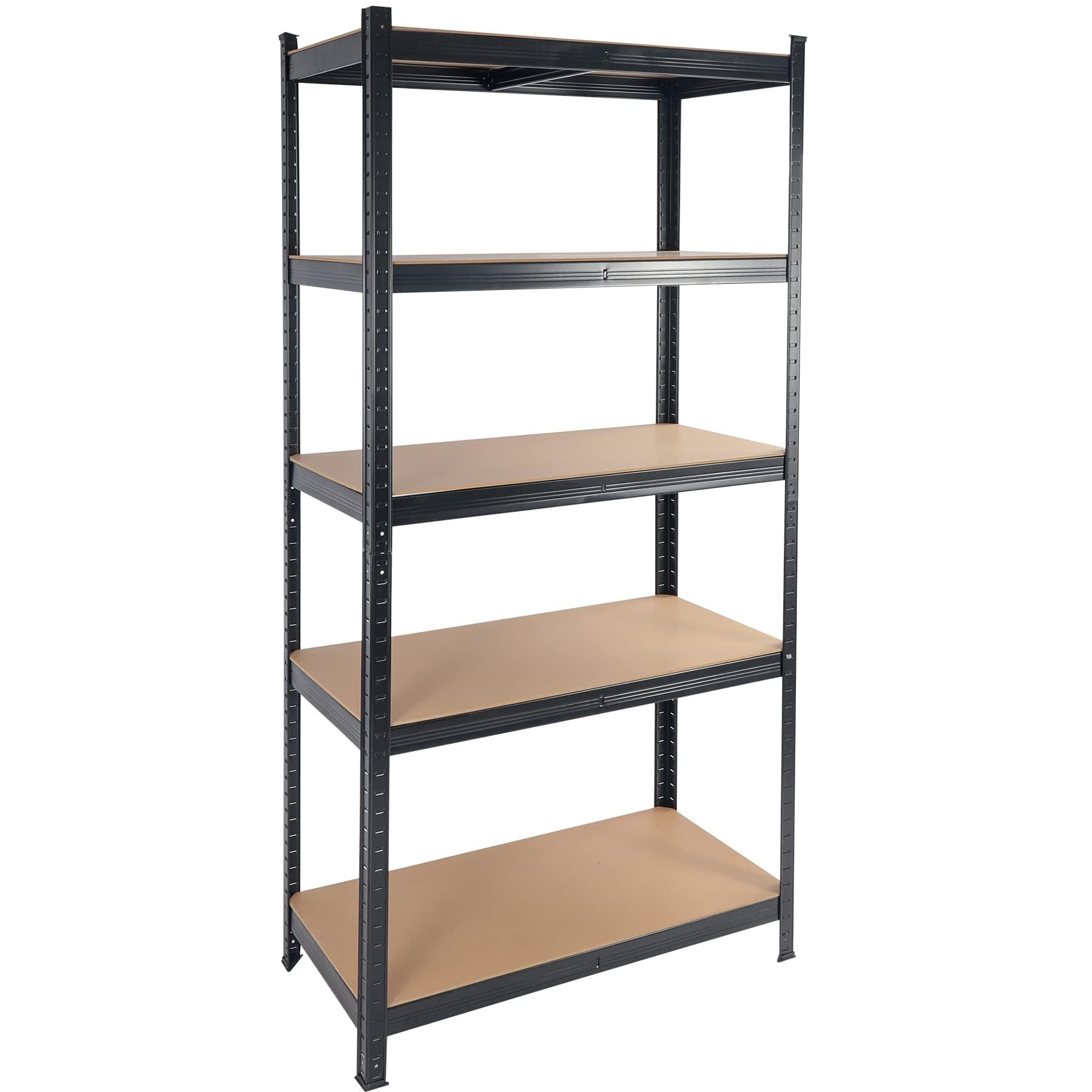 ALBOMI 5 Tier Adjustable Storage Shelving Unit, 35.4" W x 17.7" D x 71" H Large Storage Utility Rack, Heavy Duty Metal Garage Storage Shelves for Warehouse Basement Kitchen, Black