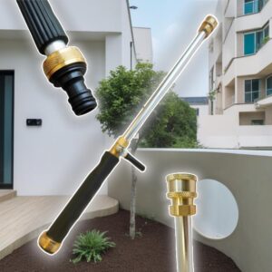 Upgraded Pressure Washer Wand, Brass Water Jet Nozzle for Garden Hose, Hydro Hose Quick Connector, Cleaning Watering Sprayer for Patio Lawn Paver Pool Car Window Glass