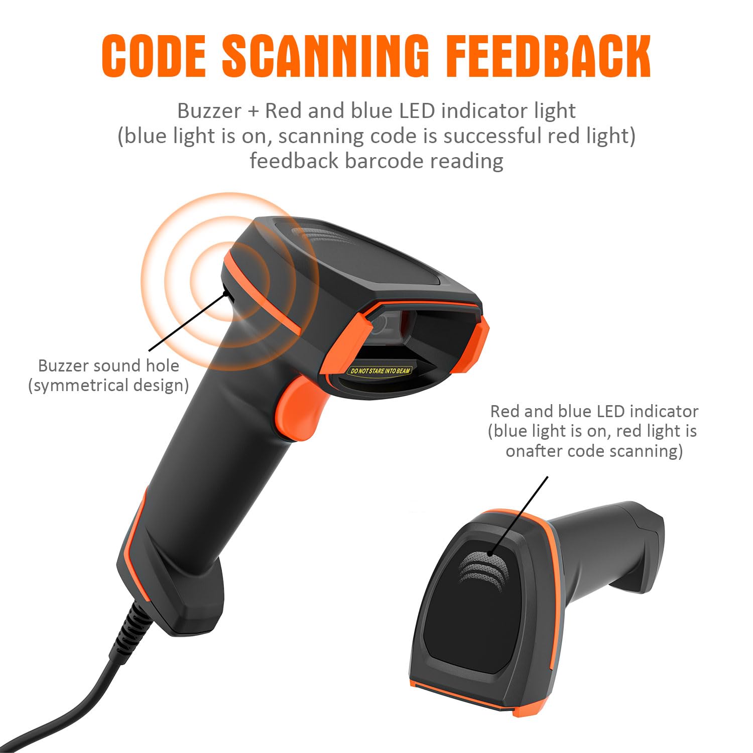 1D 2D QR Barcode Scanner Wireless and Wired with 2.4G Wireless & Bluetooth Function,328 Feet Transmission Distance,Scanner Reader Barcode Hand held Scanner Compact Plug and Play Mode