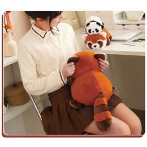 KOJAGARRI 2 in 1 Red Panda Plush Doll, 9.8inch Panda and Red Panda Combined with Dolls,Soft Cuddle Doll, Soft Pillow for Boys and Girls Birthday