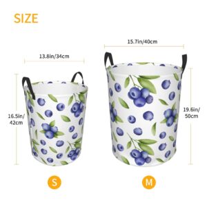 Large Laundry Basket - funny Blueberries Laundry Hamper, Hampers for Bedroom Aesthetic, Dirty Clothes Hamper