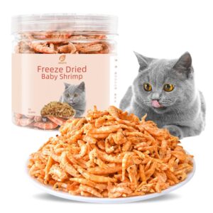 2.8oz Freeze Dried Shrimp for Cats, Vital Essentials for Cat, Natural Freeze Dried Cat Treats, Shrimp Food for Cat