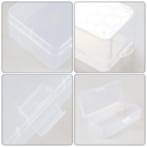 Tyminin 18 Packs Mixed Sizes Rectangular Clear Organizer, Plastic Storage Box Containers with Latching Lid for Small Items Beads Art Craft Jewelry Projects