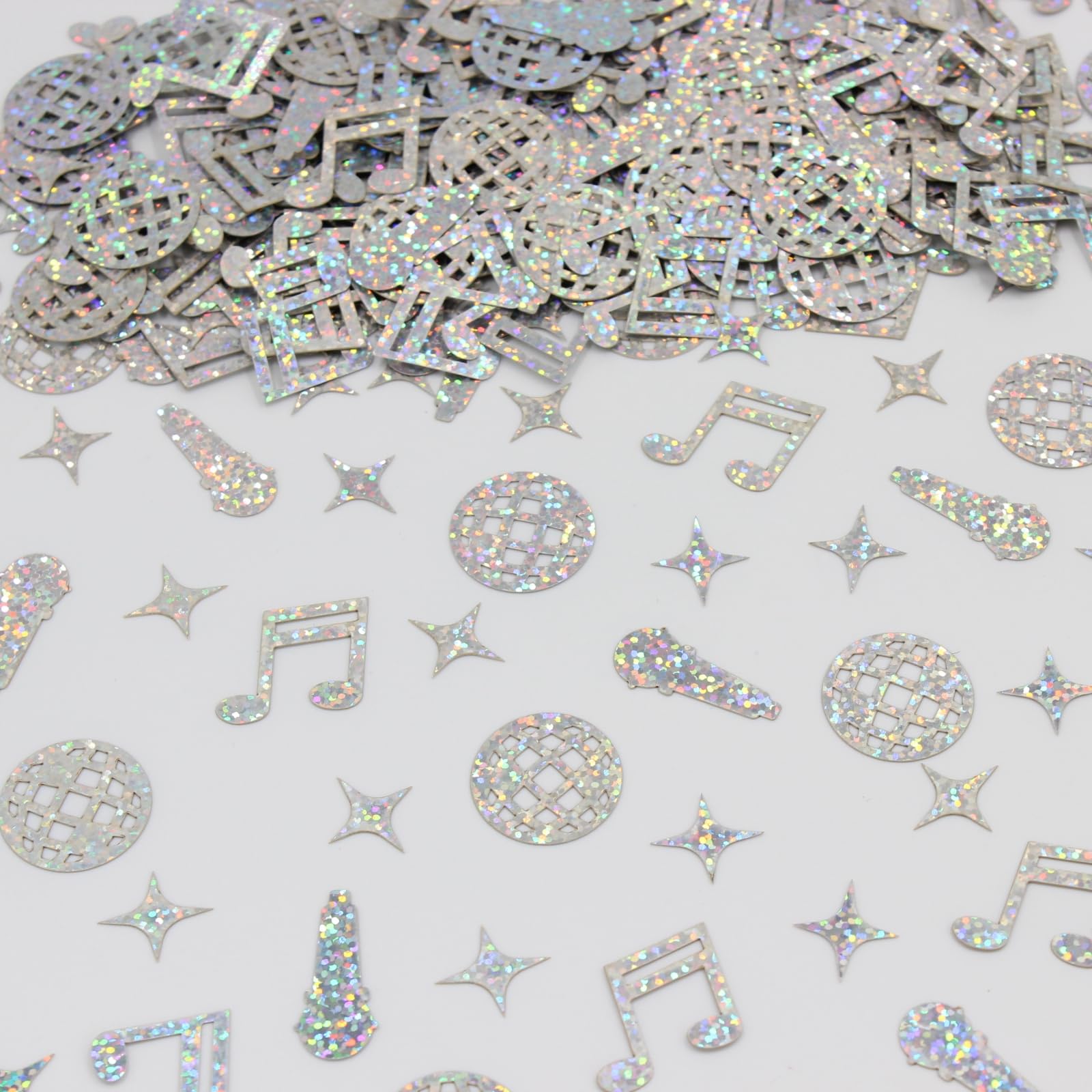 Blopee 230PCS Disco Confetti, Glitter Disco Ball Party Decorations, Mini Disco Ball Confetti and Music Note Confetti for Disco/Music Party Decorations