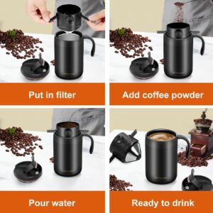 OARSE 16oz Camping Coffee Maker Pour Over Coffee Maker Set，Camp Pour Over Set，Portable Coffee Kit for Travel, Camping, Offices, Backpacking