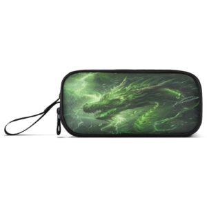 BOENLE Dragon Green Lightning Pencil Case Box Boys Girls Large Pencil Pouch Zipper Compartments Big Capacity Stationery Pen Bag Organizer Kids Teens Adults School