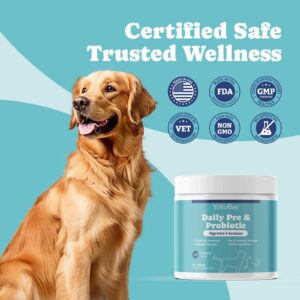 Probiotics for Dogs, Daily Dog Probiotics & Prebiotic, for Gut Health and Digestive Health, Support Yeast Balance, Immune System, Maintain Skin & Coat Health, Duck Flavor, 90 Count