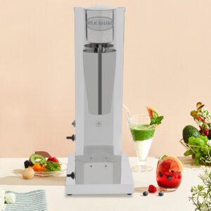 Gbonklong 180W Electric Milkshake Maker, 110V 18000RMP Commercial Stainless Steel Drink Mixer Machine Smoothie Malt Blender with 2 Speed Adjustable, Commercial Stand Milkshake Maker (Single Head)