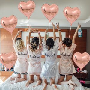 Siticoto Rose Gold Lets Get Nashty Balloons, Nashville Bachelorette Party Decor with 6 pcs 18 inch heart foil balloons for Bachelorette Party Favors Bridal Shower Decorations