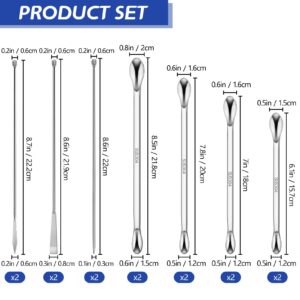 Artcome 23 Pcs 304 Stainless Steel Micro Spoop & Lab Spatula Set - Mixing Spatula - Laboratory Sampling Scoop - Powder Scoop for Empty Pill Capsules Filling