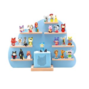 tnvodejo children's shelf compatible with toniebox and compatible with tonies for over 30 figures - wall shelf for music box - for playing and collecting - for children baby room (blue)