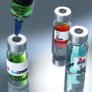 Sterile Empty Vials with Self Healing Injection Port,with Aluminum Cap,Sterile Package ZHANXUBIO (10,10ml)