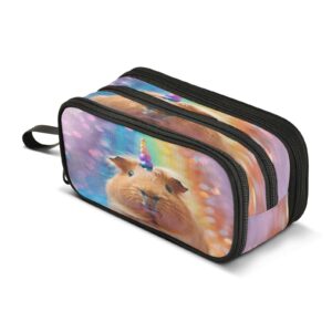 boenle rainbow guinea pig unicorn pencil case box boys girls large pencil pouch zipper compartments big capacity stationery pen bag organizer kids teens adults school