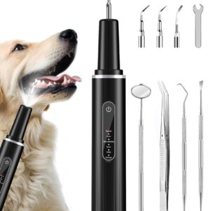 YXFAIRY Dog Tartar Remover for Teeth, Dog Plaque Remover for Teeth, Dog Ultrasonic Teeth Cleaner Toothbrush for Dog Cat, Teeth Cleaning Kit -Tartar Remover for Teeth Stains (Black, 8.46 in)