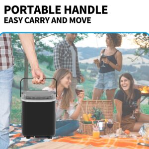 IcyByte Countertop Ice Maker, Fast 9 Cubes Ready in 6 Mins,26.5lbs/24Hrs, 2 Sizes of Bullet Ice, Portable Small Ice Machine with Self-Cleaning, Scoop, and Basket for Home/Kitchen/Camping/Office/Dorm