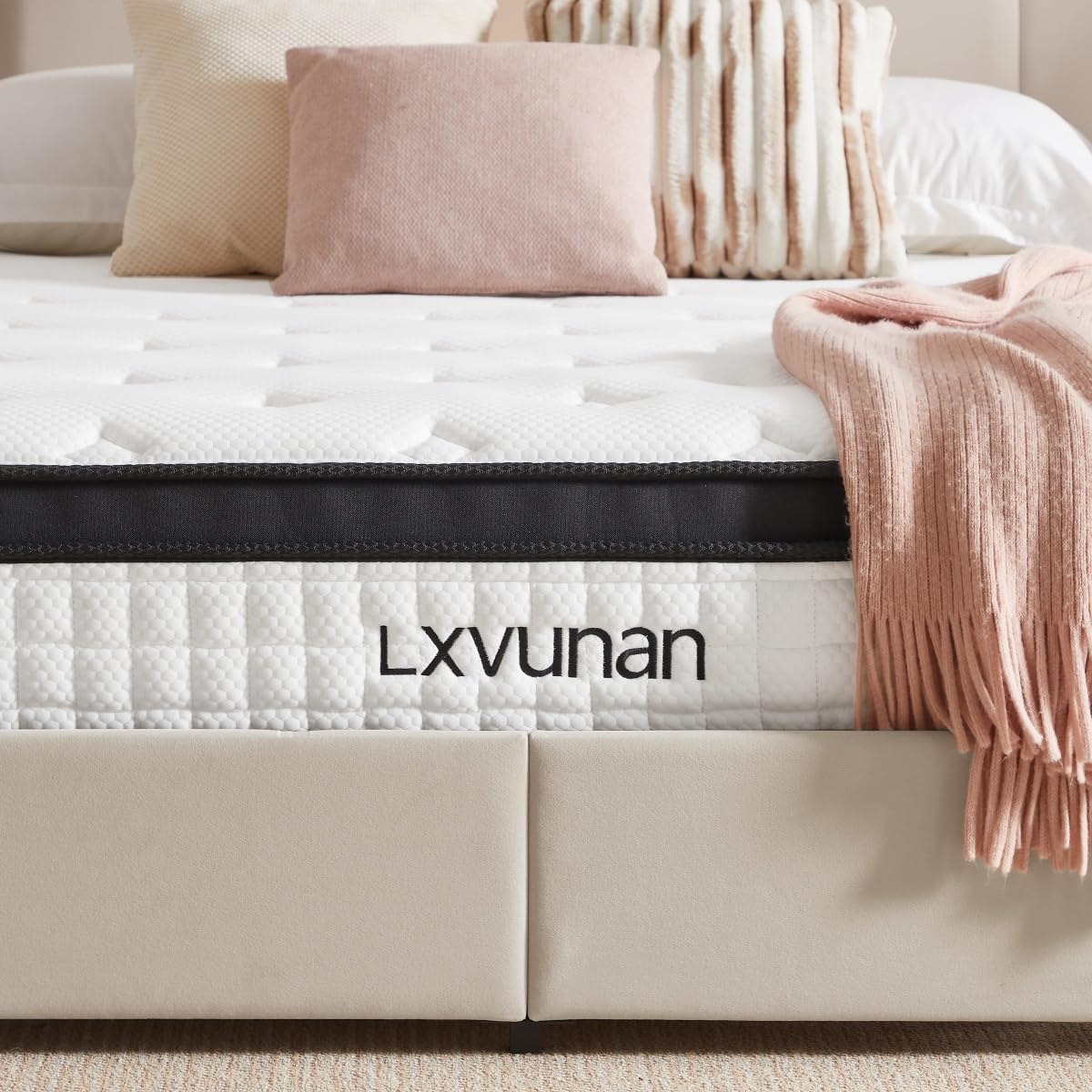 Lxvunan Full Size Mattress, 10 Inch Mixed Full-Size Boxed Mattress, Memory Sponge, and Independent Bagged Spring, Medium Hardness, Soft and Comfortable, Suitable for Guest Room Mattresses