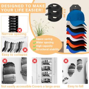 PHAIN 2 Pack Hat Organizer for Baseball Caps,Hat Rack for Wall, Compact Hat Storage Display Holder,Hold Up to 20 Hats,Hat Hanger Strong Adhesive/Wall Drilled for Door,Bedroom,Closet