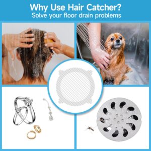 VIVIDLY 50 Pack Disposable Shower Drain Cover Hair Catcher Shower Drain Mesh Stickers, Bathroom, Bathtub, Kitchen, Sink, for Human and pet Hair (50)