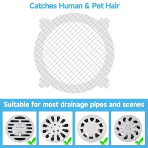 VIVIDLY 50 Pack Disposable Shower Drain Cover Hair Catcher Shower Drain Mesh Stickers, Bathroom, Bathtub, Kitchen, Sink, for Human and pet Hair (50)