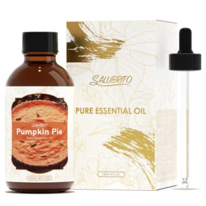 salubrito pumpkin pie essential oil 4 fl.oz (120ml), pure & natural fragrance oils, fall essential oil for diffuser, candle & soap making, massage, strong scented oil