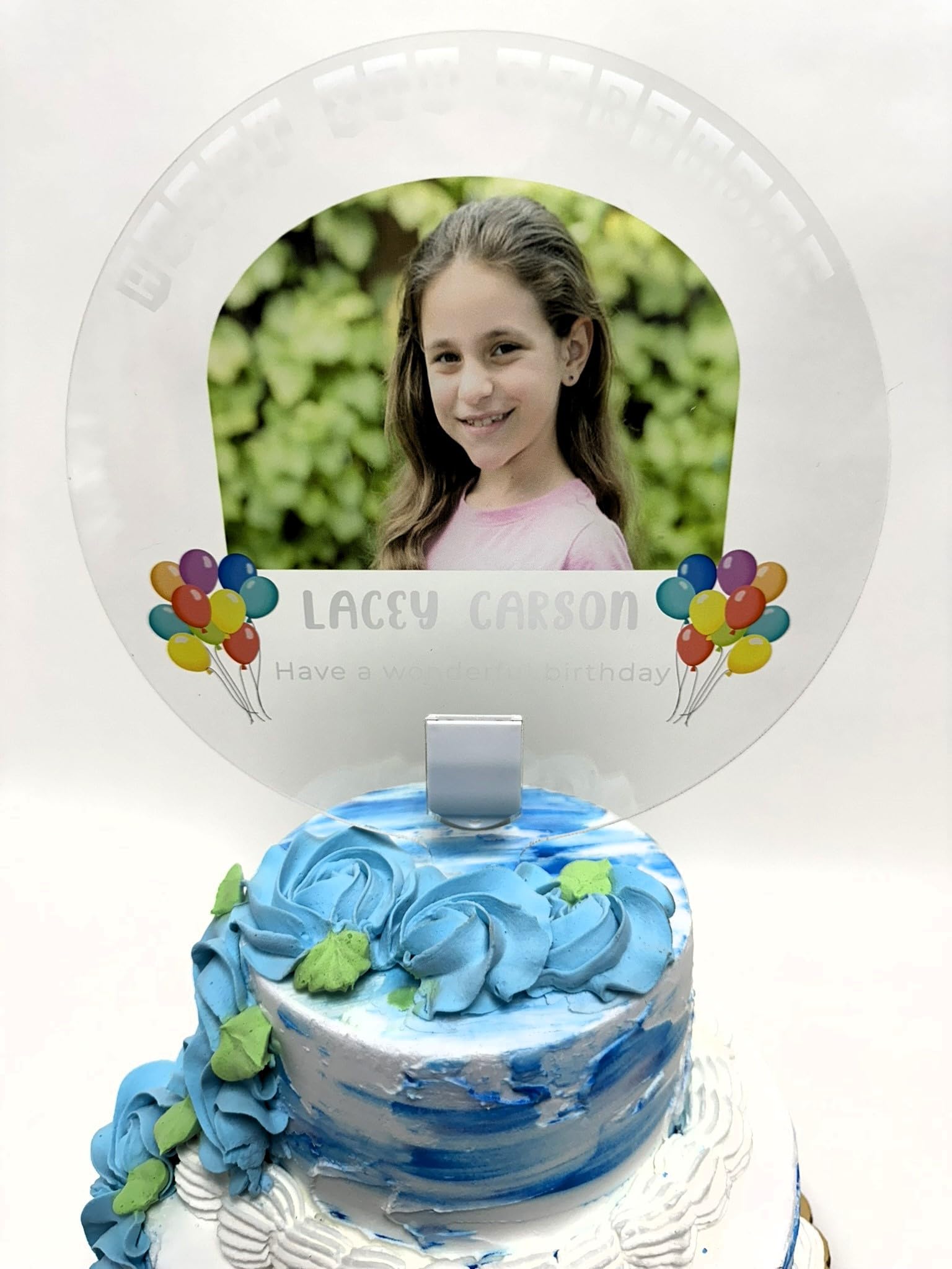 Photo Light Up Personalized Party Decor Happy Birthday Cake Top Topper With Any Photo Picture Logo Text - Mitzvah, Weddings, Birthday, Sweet 16, Anniversary, Baby Shower, Bridal Shower…