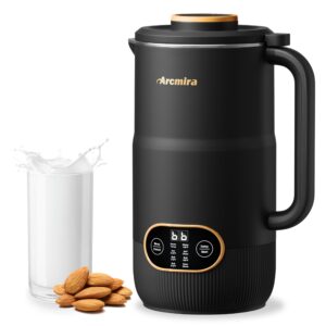 arcmira automatic nut milk maker, 35oz(1000ml) homemade almond, oat, coconut, soy, plant based milks and non dairy beverages, soy milk maker machine with delay start/keep warm/self-cleaning/boil water