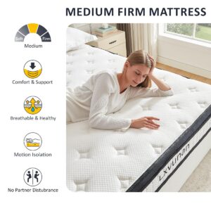 Lxvunan Queen Mattress, 10 Inch Box Mixed Mattress, Including Gel Memory Foam Mattress, Independent Bag Spring Mattress, Medium Hardness, Comfortable and Breathable