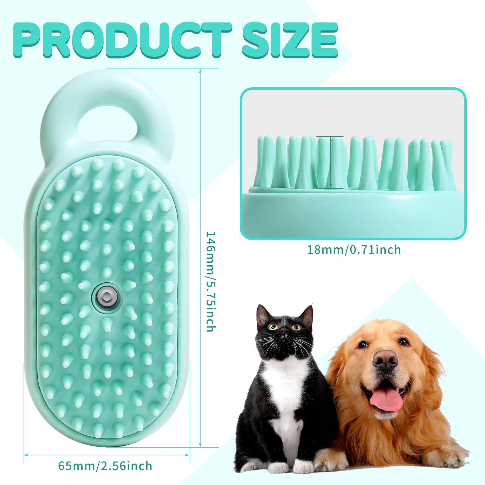 Cat Steam Brush,Water Cat Brush,Pet Steam Brush for Dogs Cats,Steamy Pet Brush,Pet Spray Hair Removal Comb,Steaming Cat Brush Steamer (Green)