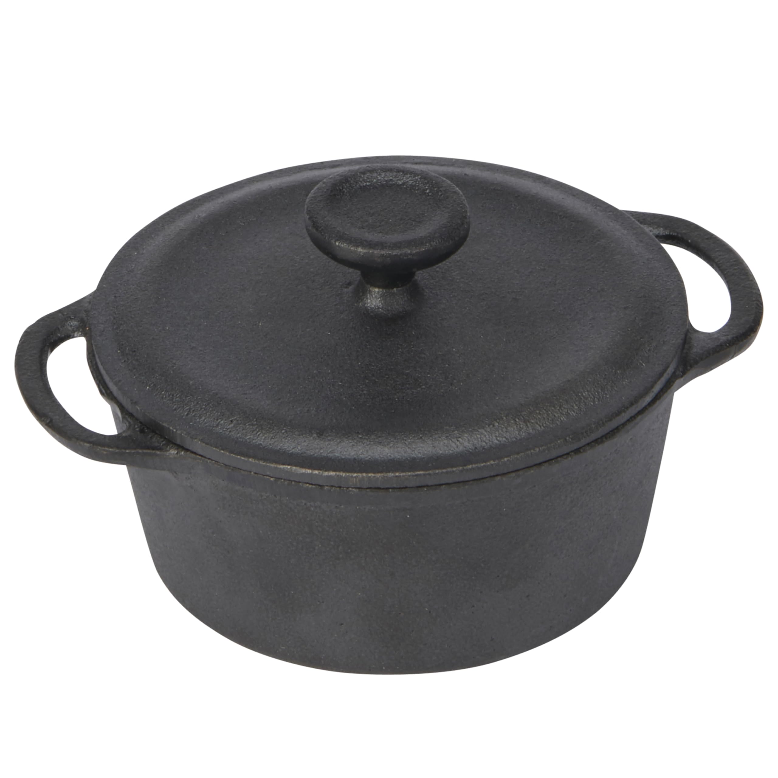 GoodCook Pre-Seasoned Cast Iron Mini Dutch Oven, Black, Small Dutch Oven Pot with Lid, Durable Cast Iron Cookware, Even Heating for Stews, Soups, and Baking, Oven Safe to 500°F