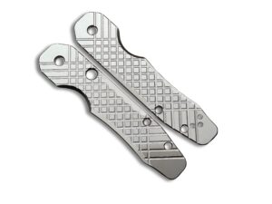 black engraved frag milled titanium scales for spyderco smock