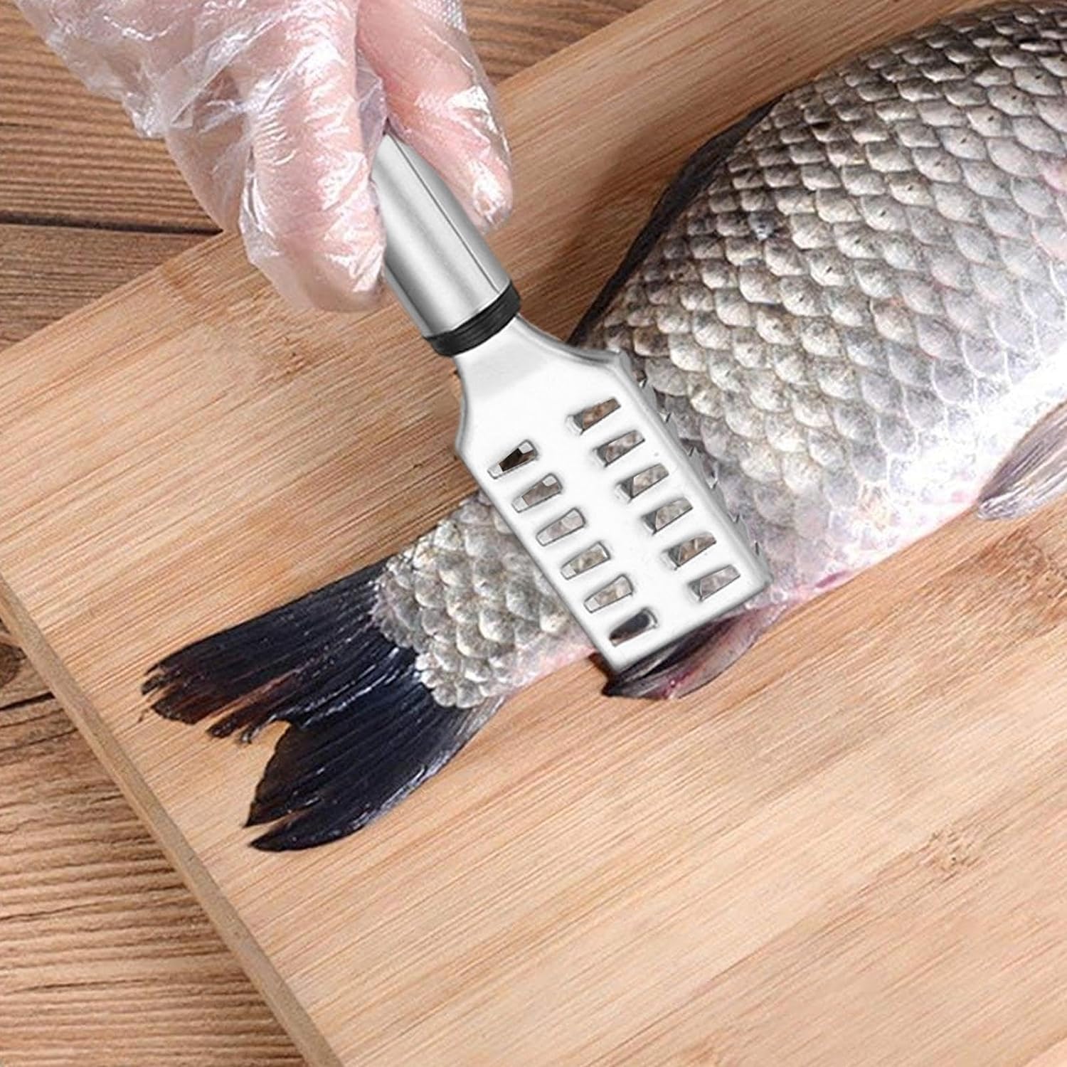 Silver Fish Scaler Brush, Remover Cleaner Fish Scaler, Fish Scaler Tool, Fish Skin Graters, Fish Tweezers Scale Tool, Steel Sawtooth Remove Scales, Fish Belly Knife for Fish Scaling Seafood Tools