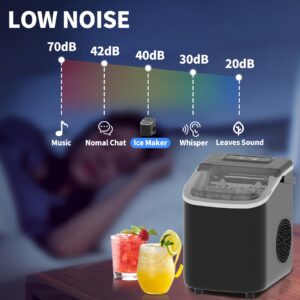 IcyByte Countertop Ice Maker, Fast 9 Cubes Ready in 6 Mins,26.5lbs/24Hrs, 2 Sizes of Bullet Ice, Portable Small Ice Machine with Self-Cleaning, Scoop, and Basket for Home/Kitchen/Camping/Office/Dorm