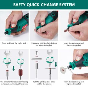 HYCHIKA 180W Rotary Tool, Variable Speed Rotary Tool Kit with Flex Shaft, 173pcs Accessories Kit & 8000-35000RPM Multi-Tool, Perfect for Cutting, Detail Sanding, Engraving, Wood Carving, and Polishing