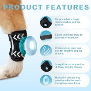 PaaWings 2024 Dog Leg Braces Dog Knee Brace for Back Leg- Dog Hip Brace for Torn Acl and Joint Relief -Dog Leg Sleeve - Dog Back Leg Support and Joint Supplement Black (XL)