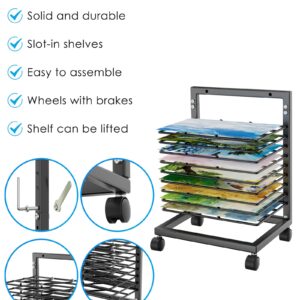 WISIMMALL Art Drying Rack, Paint Drying Rack with 9 Removable Shelves,Wall Art Storage Drying Rack with Wheels for Classrooms & Art Studios(9 Shelves)