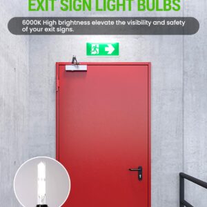 TobeBright T6.5 LED Exit Sign Light Bulbs,2W Refrigerator Light Bulb,20W T6.5 120V Intermediate Base E17 Clear Appliance Bulb Equivalent,for Refrigerator Freezer,Daylight 6000K(2-Pack)