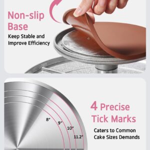 Syntus Aluminum Alloy Cake Stand, 12 Inch Cake Turntable for Decorating with Angled Silicone Icing Spatula, Cake Comb Smoother, Pie Server Cutter, Disposable Piping Bags, 27 Pieces Baking Supplies