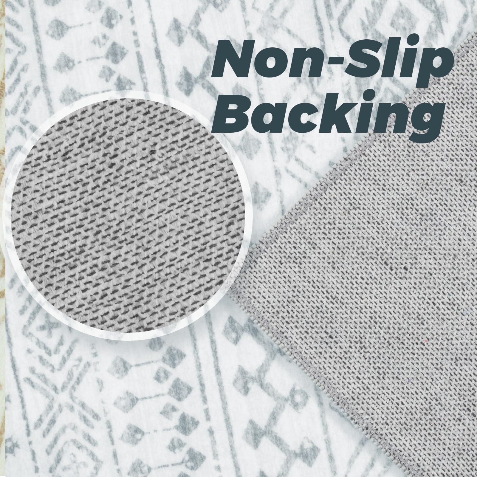 Sivilife 2X6 Kitchen Rugs Non Slip Runner Rugs with Rubber Backing, Grey Hallway Runner Moroccan Washable Rug Runner, Farmhouse Throw Rugs, Boho Carpet Runner for Bedroom Entryway Indoor Laundry