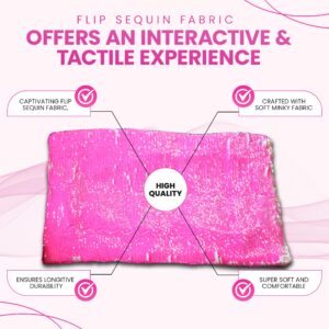 SENSORY4U Weighted Lap Pad for Kids - 5lb Sensory Lap Blanket with Sequin Flip Fabric for Tactile Stimulation Engagement - Sensory Companion for Everyday Use (Pink)