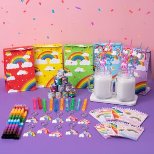 DMIGHT rainbow party favors, 120 pcs rainbow party supplies Rainbow Gift for Kids Birthday Party Decorations Baby Shower Goodie Bag Filles Supplies