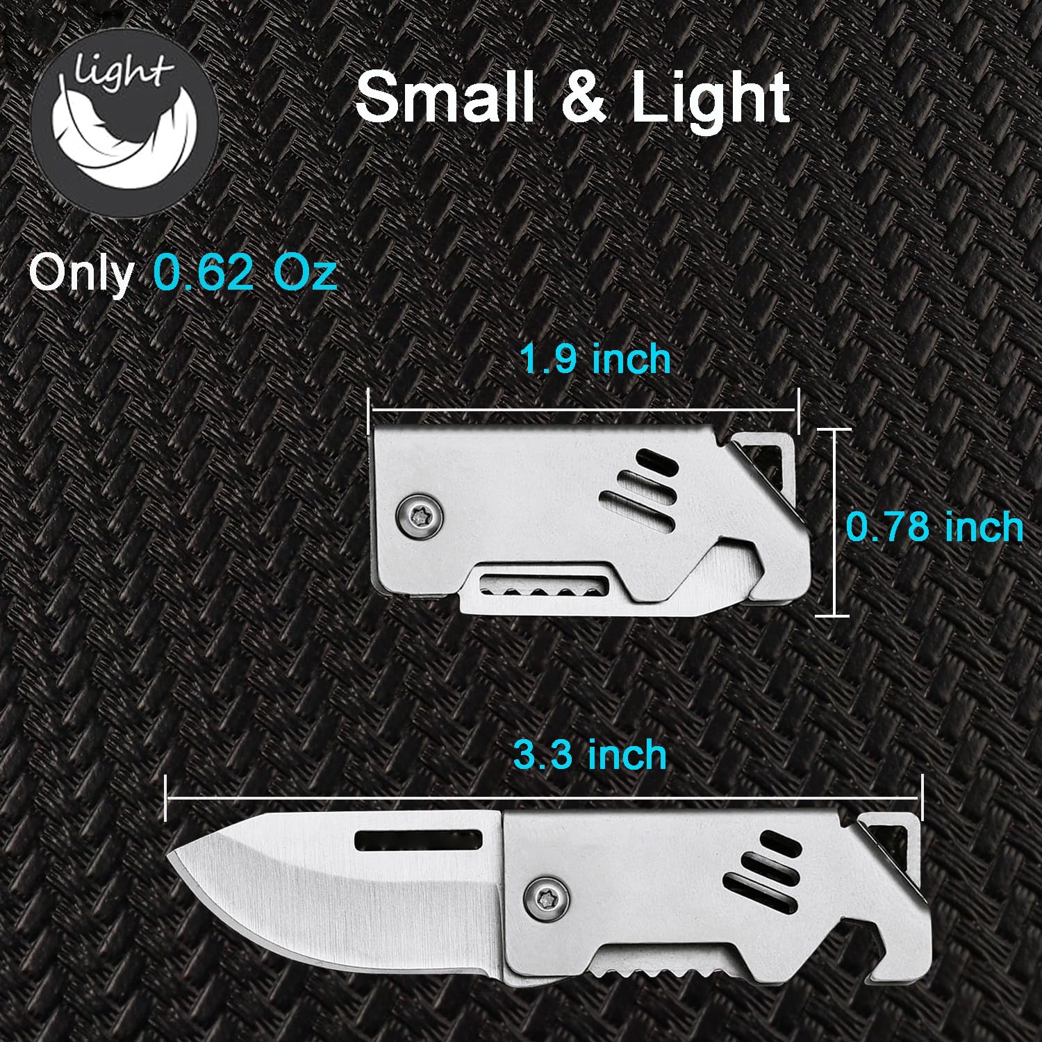 Joy-Touch 2 Pack Small Pocket Knife for Men Women, Mini Keychain Knife, EDC with Bottle Opener(420 Stainless Steel Blade)