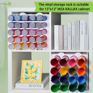 Krafetto Vinyl Roll Storage Organizer Rack, 25 Holes | Diameter 2", Stackable Vinyl Roll Holder, Desktop Art Supply Storage Organizer for Craft Room