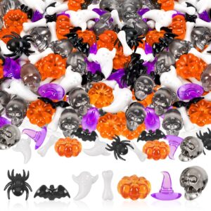 boardfeb halloween acrylic vase filler, 240pcs acrylic pumpkin ghost bat skull head witch hats gems sensory bin table scatter vase filler for autumn diy crafts home centerpieces table decorations