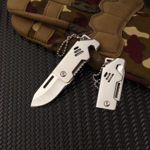 Joy-Touch 2 Pack Small Pocket Knife for Men Women, Mini Keychain Knife, EDC with Bottle Opener(420 Stainless Steel Blade)