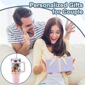 Elemtansy Ships Next Day from USA, Personalized 40 Oz Tumbler with Handle and Straw, Custom Tumblers Personalized with Name&Picture, Anniversary Gifts for Men, Christmas Gifts for Women Men